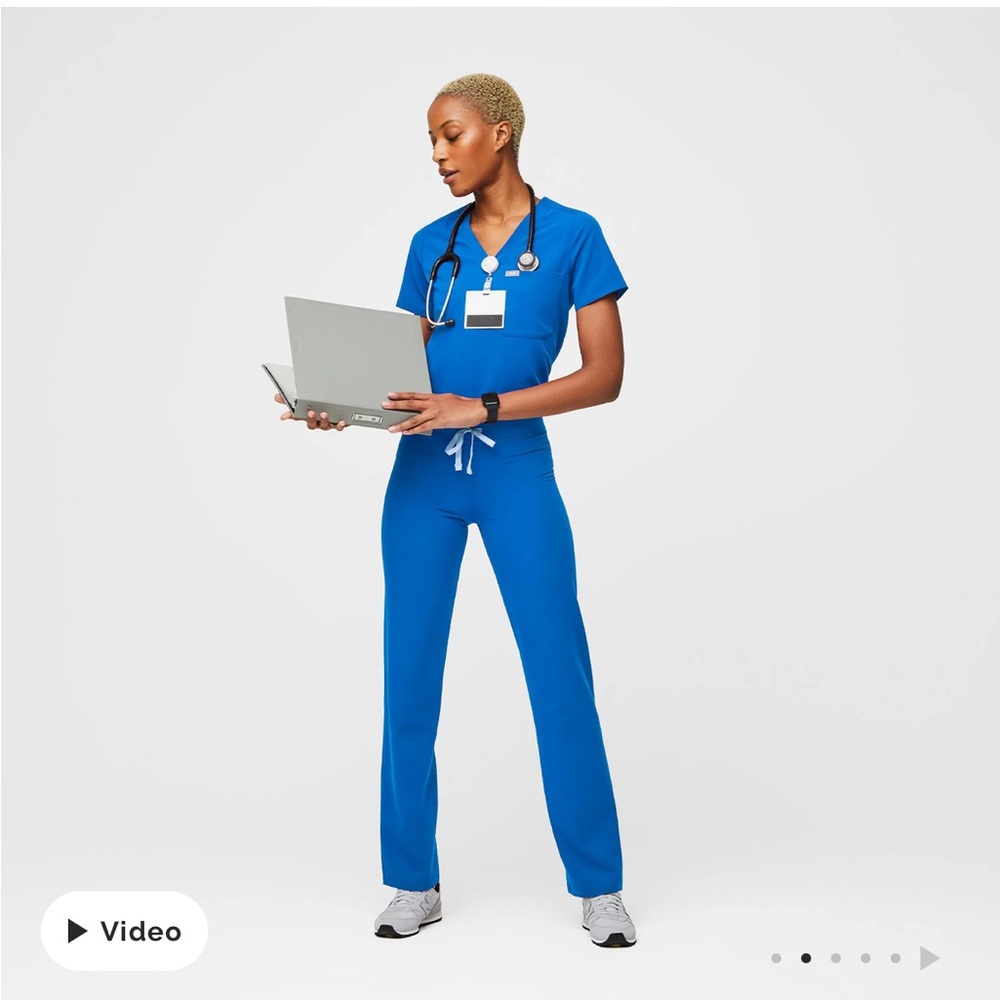 Figs Royal Blue Livingston XS tall Scrub Pants